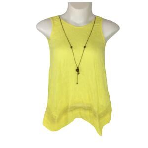 French Laundry Top Yellow Handkerchief Hem SM NEW